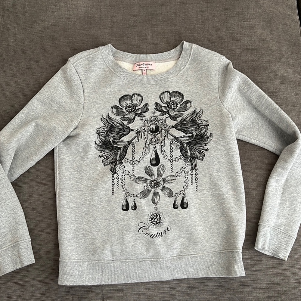 Authentic juicy couture gray sweatshirt size Medium M